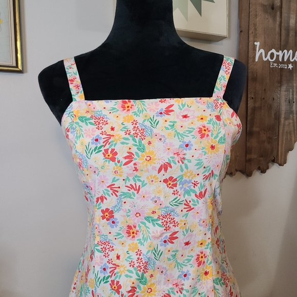 Sadie & Sage Floral Print Multicolor Tailored Fit Short Mini Tank Dress Womens M - Picture 3 of 9